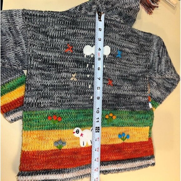 Sweater Peruvian Peru Hooded Child Boy Or Girl Zipper size 6 - Picture 13 of 16